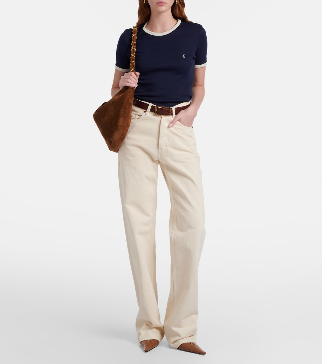 T-Shirt Cassandre aus Baumwoll-Jersey | Saint Laurent