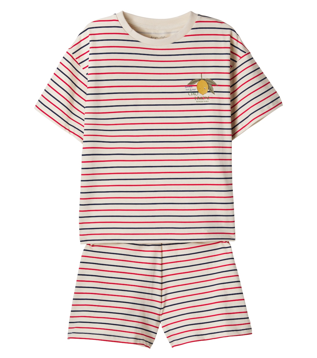 Basic striped cotton-blend T-shirt and shorts set | Konges Sløjd