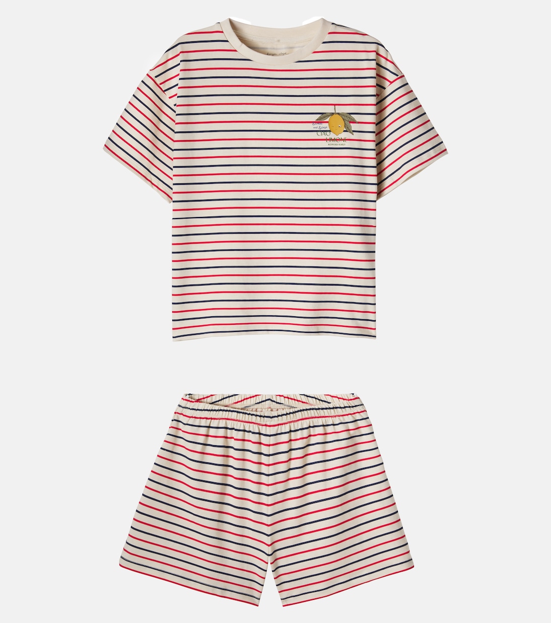 Basic striped cotton-blend T-shirt and shorts set | Konges Sløjd