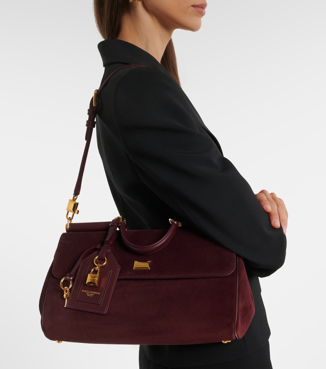 Sicily Medium suede top-handle bag | Dolce&Gabbana