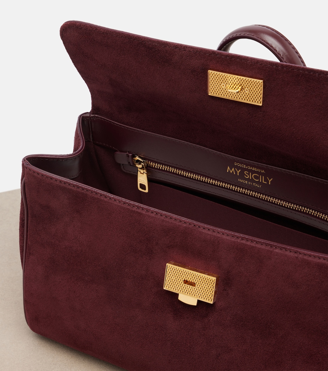 Sicily Medium suede top-handle bag | Dolce&Gabbana