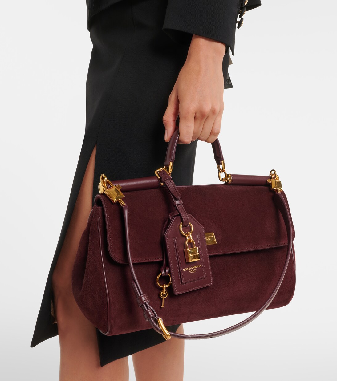 Sicily Medium suede top-handle bag | Dolce&Gabbana