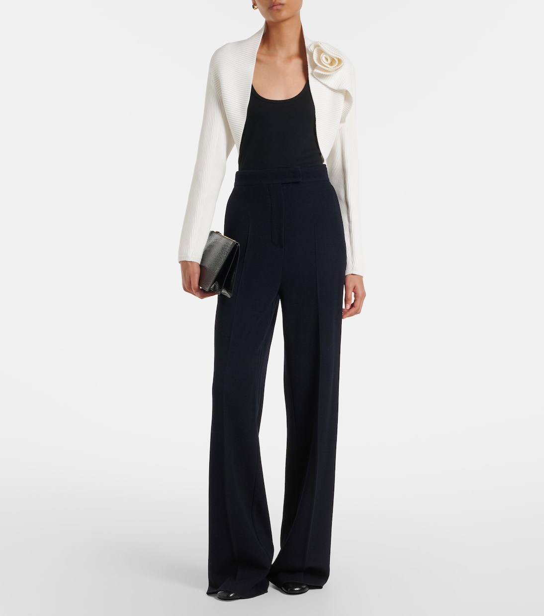 Knitted floral-appliqué shrug  | Max Mara