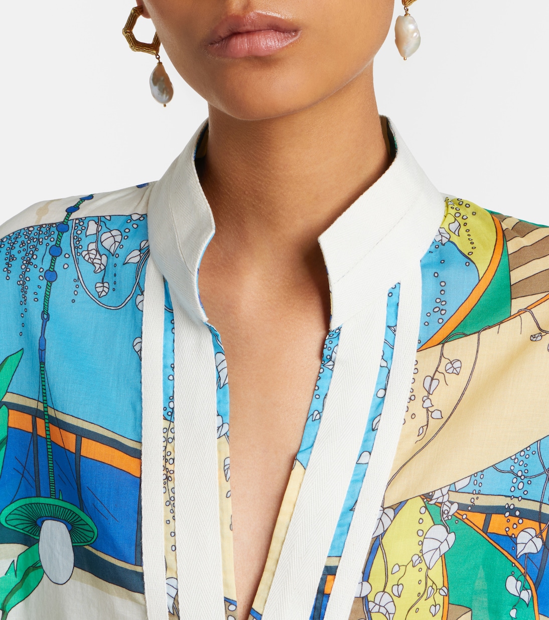 Printed cotton voile tunic | Tory Burch