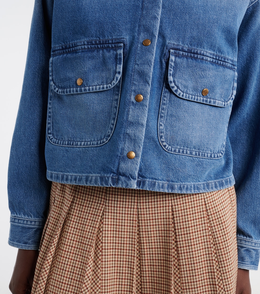 Teddy-trimmed denim shirt  | Moncler