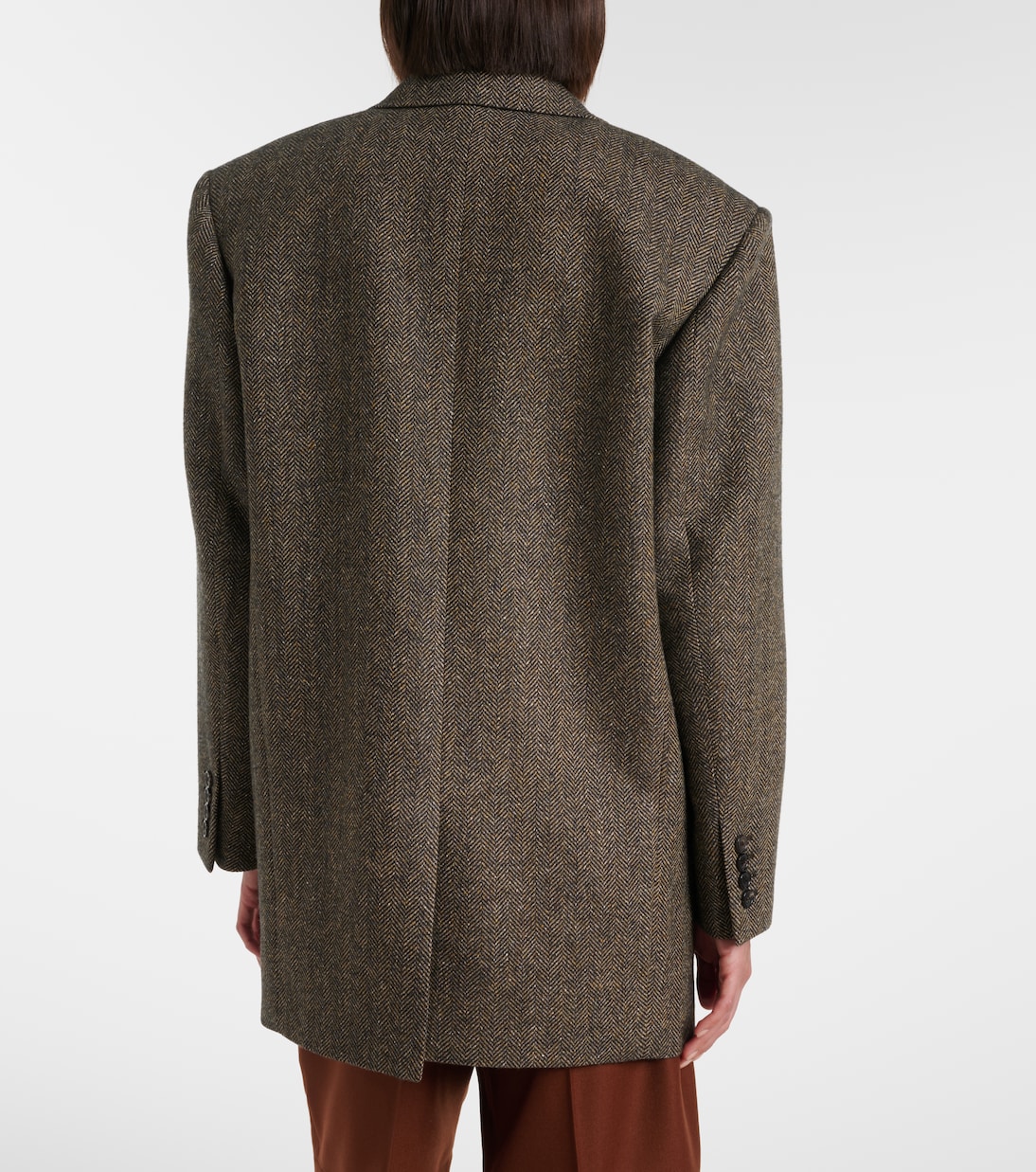 Blazer en laine mélangée à motif chevron | Saint Laurent