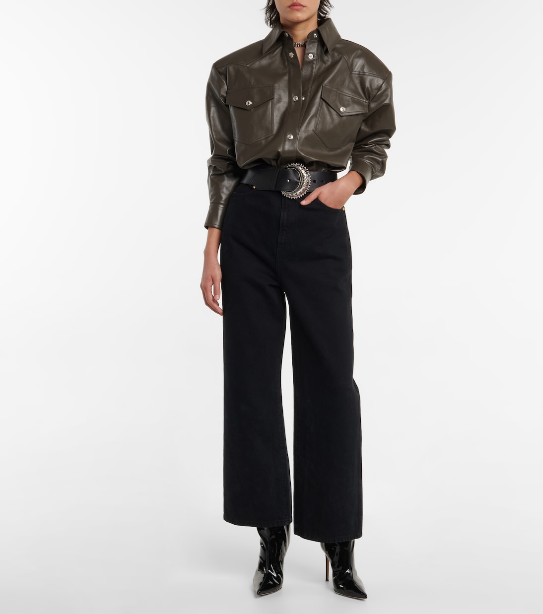 Oversize-Hemd aus Leder | Alexandre Vauthier