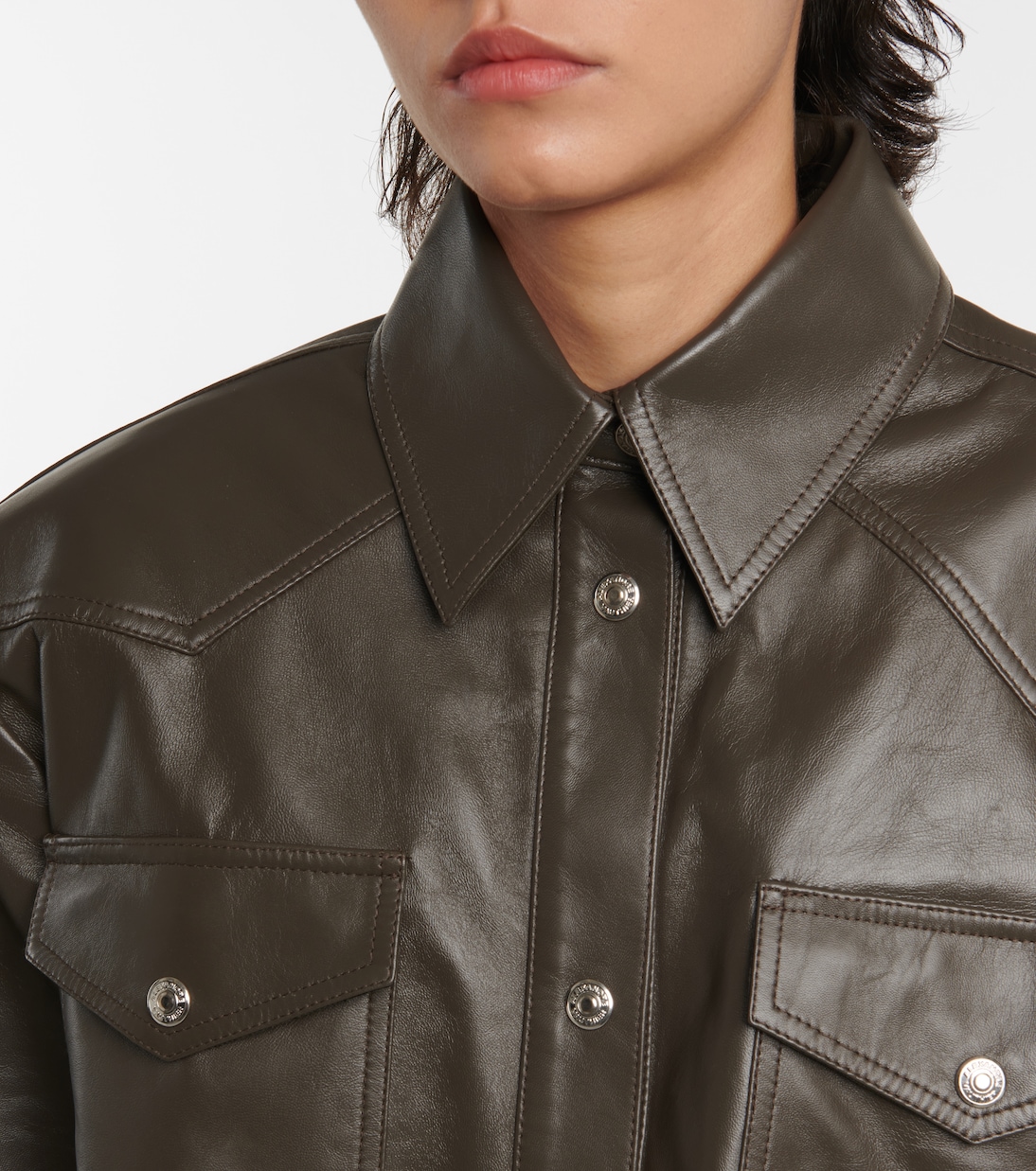 Oversize-Hemd aus Leder | Alexandre Vauthier