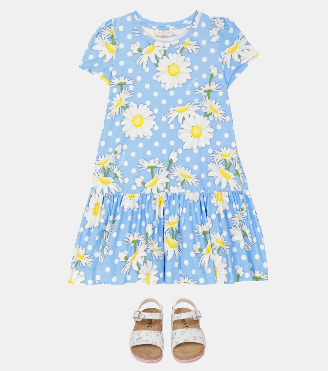 Bow-embellished leather sandals | Monnalisa