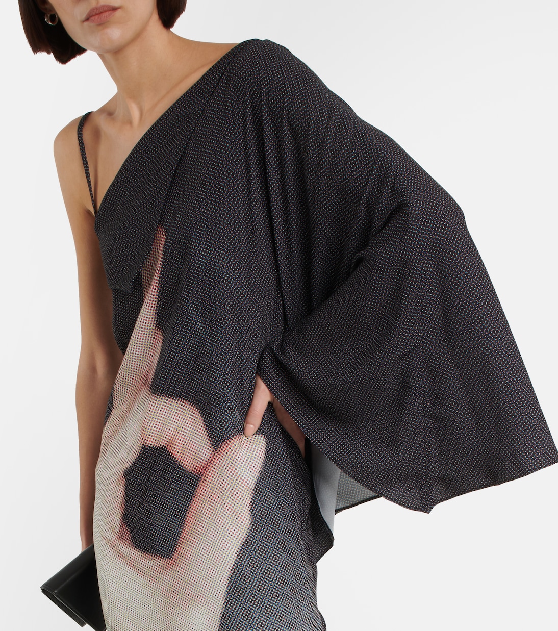 Abito midi monospalla con stampa | MM6 Maison Margiela