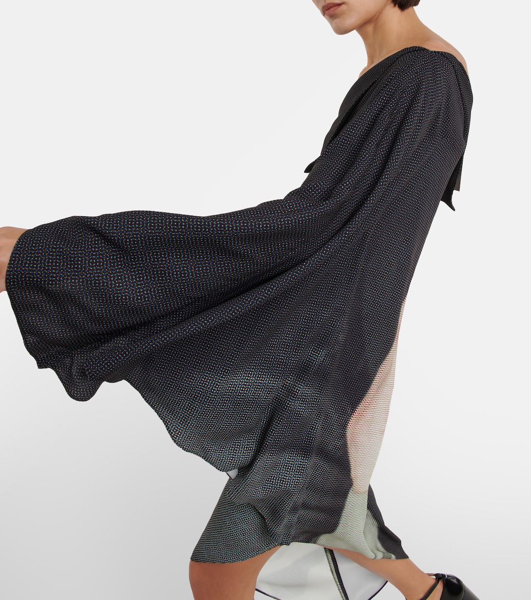 Abito midi monospalla con stampa | MM6 Maison Margiela