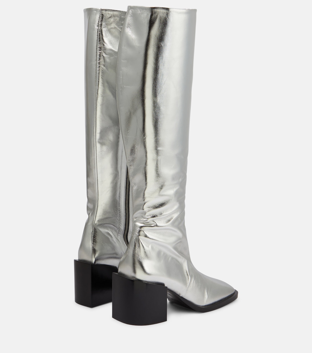 Metallic leather knee-high boots | Jil Sander