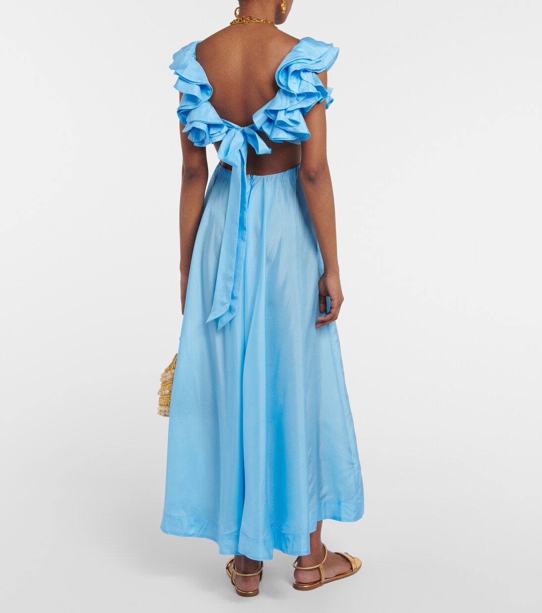 Robe longue Halcyon en soie | Zimmermann