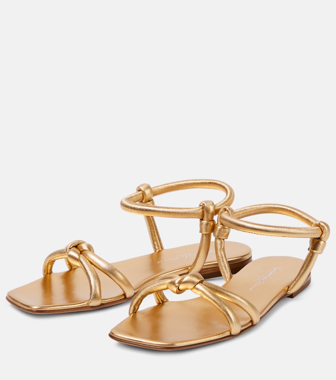 Juno 05 metallic leather sandals | Gianvito Rossi