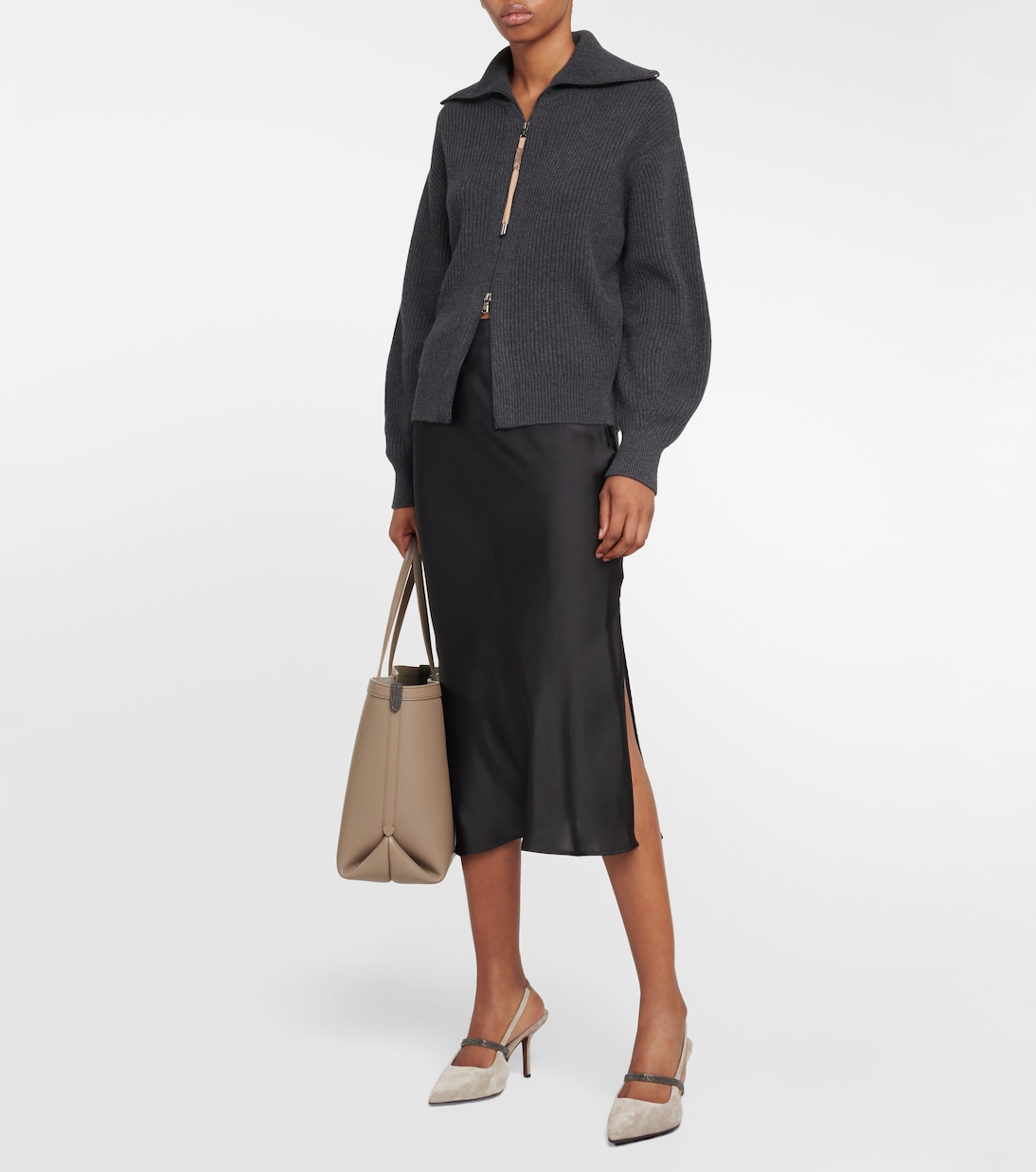 Monili suede slingback pumps | Brunello Cucinelli