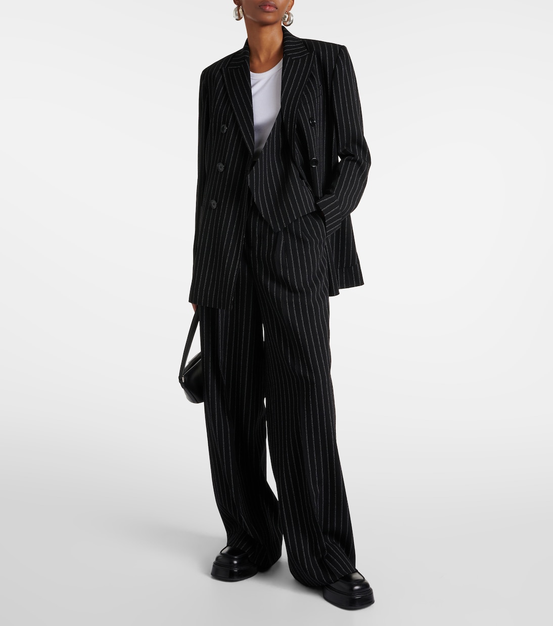 High-rise wool wide-leg pants | Ami Paris