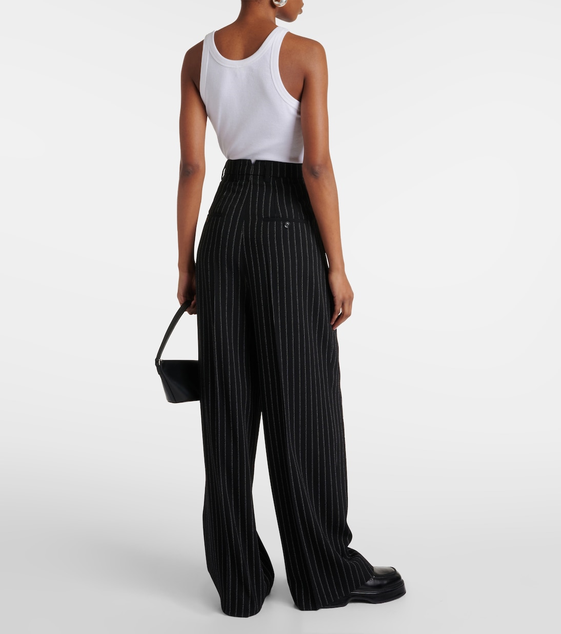 High-rise wool wide-leg pants | Ami Paris