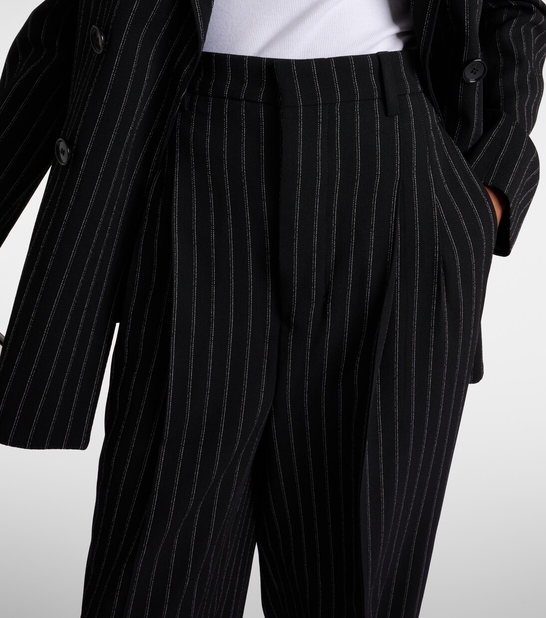 High-rise wool wide-leg pants | Ami Paris