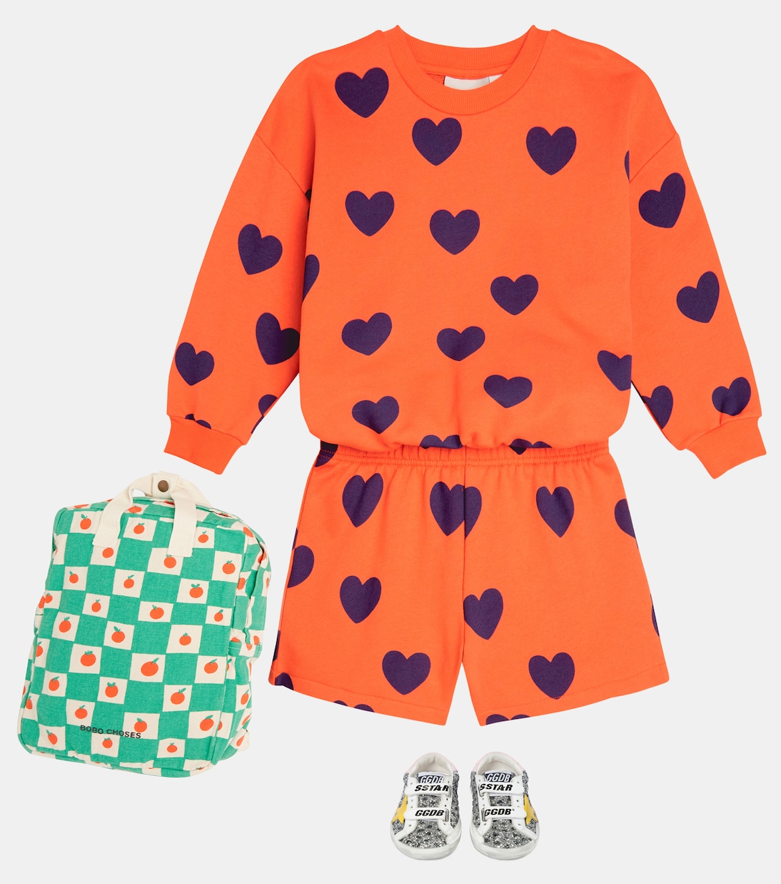 Hearts cotton jersey shorts | Mini Rodini