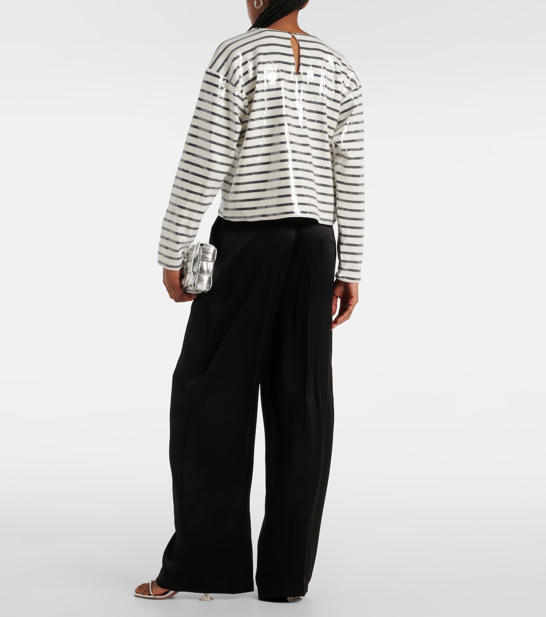 Top aus Baumwolle mit Pailletten | Frame