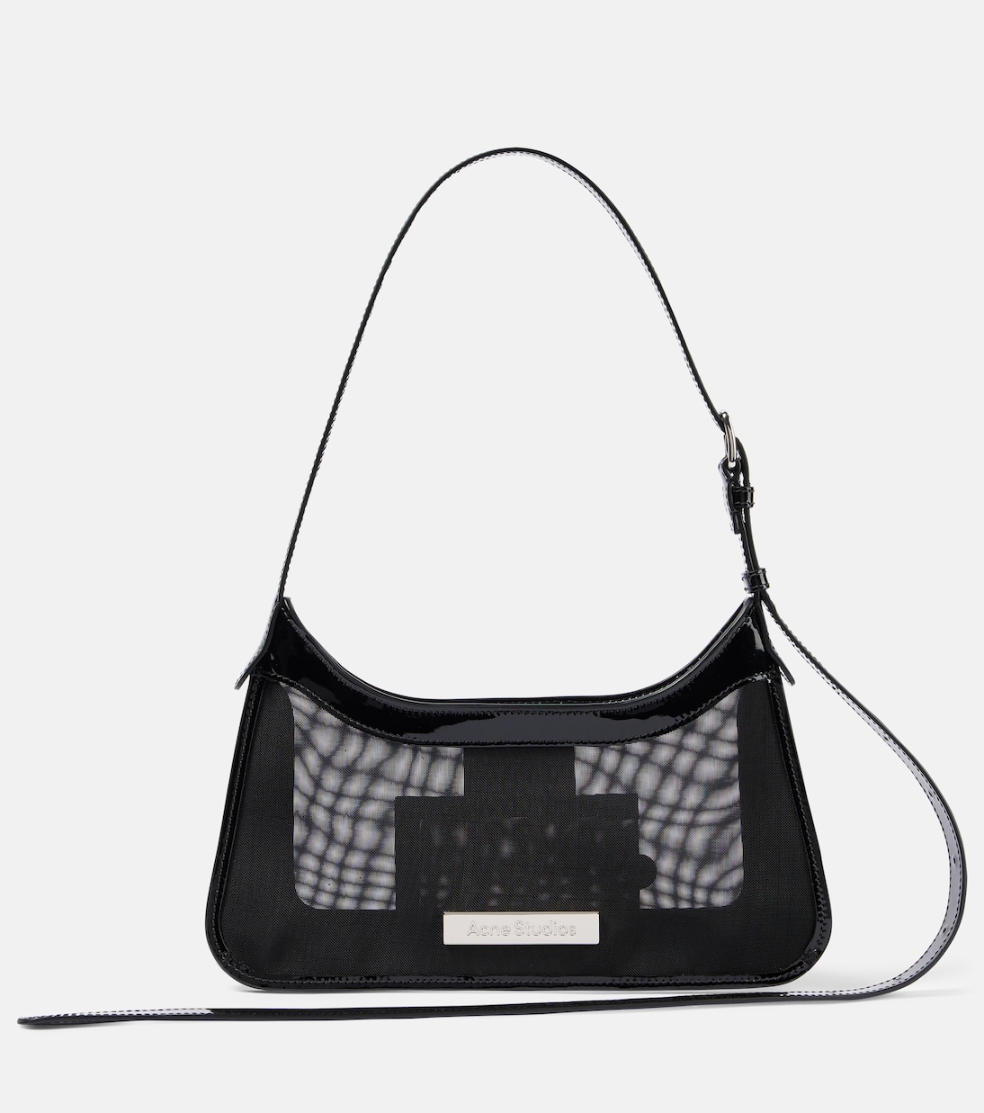 Platt leather-trimmed mesh shoulder bag | Acne Studios