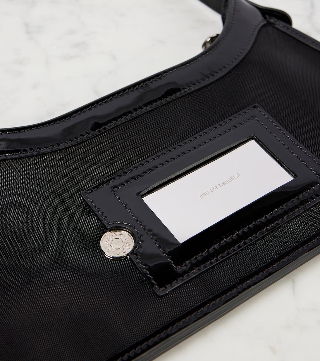 Platt leather-trimmed mesh shoulder bag | Acne Studios