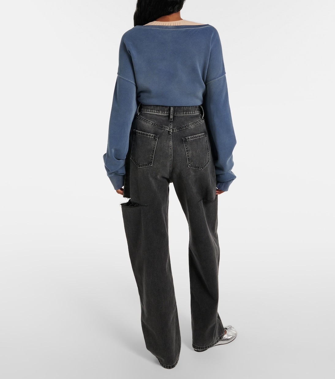 Cutout high-rise tapered jeans | Maison Margiela