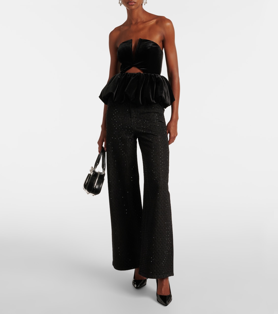 Bandeau-Top aus Samt | Self-Portrait