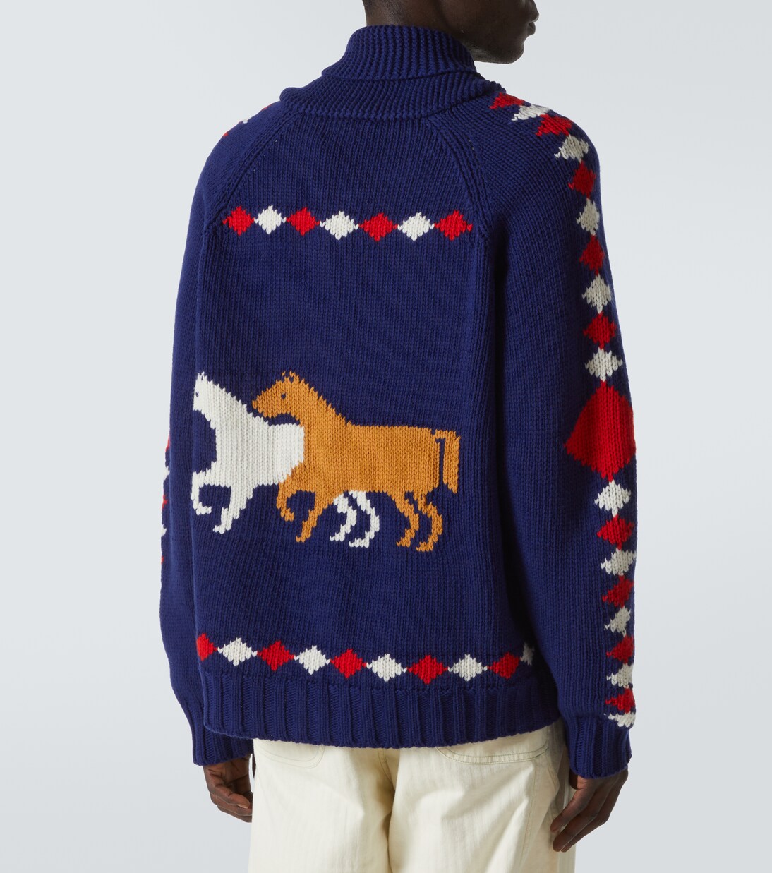 Diamond Corral wool zip-up cardigan | Bode