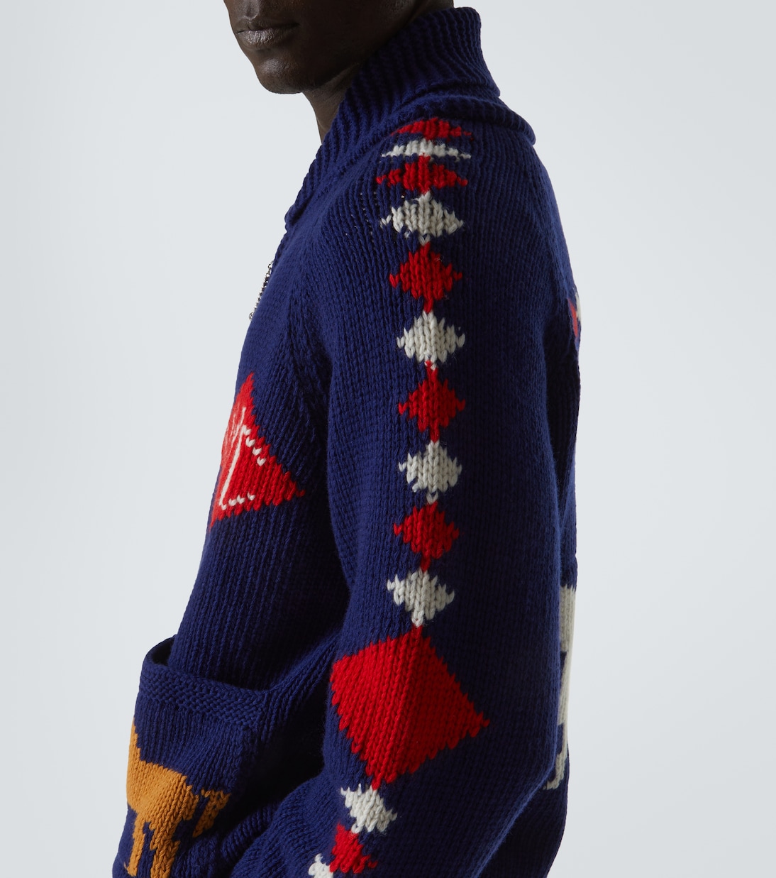 Diamond Corral wool zip-up cardigan | Bode