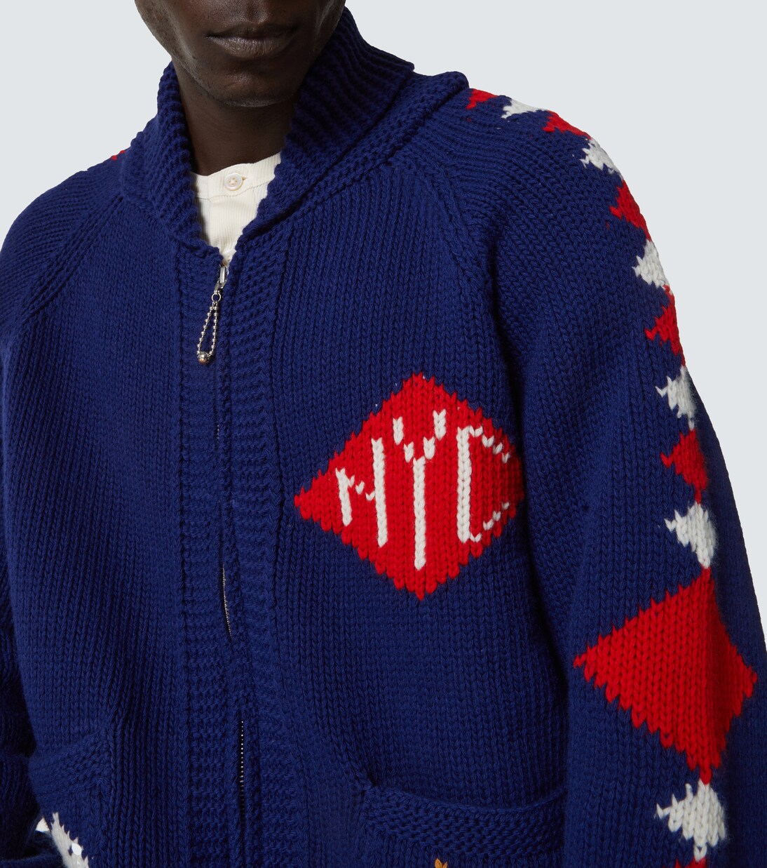 Diamond Corral wool zip-up cardigan | Bode