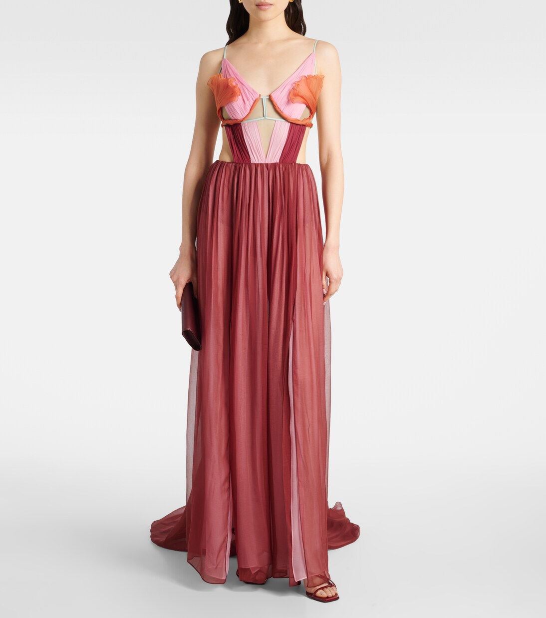 Robe longue Dahlia en soie | Nensi Dojaka