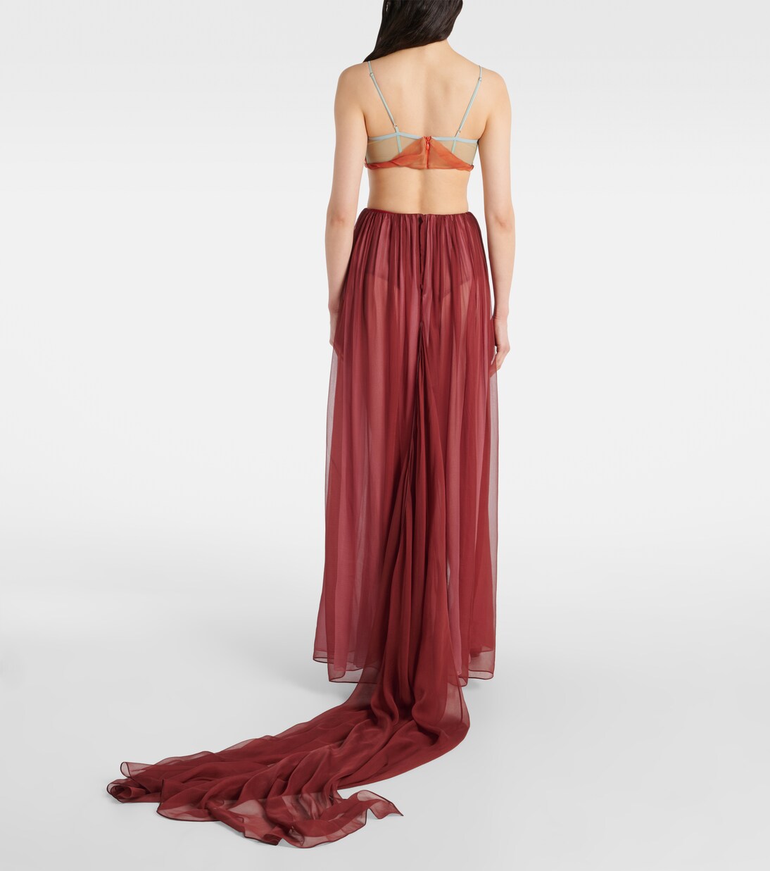 Robe longue Dahlia en soie | Nensi Dojaka