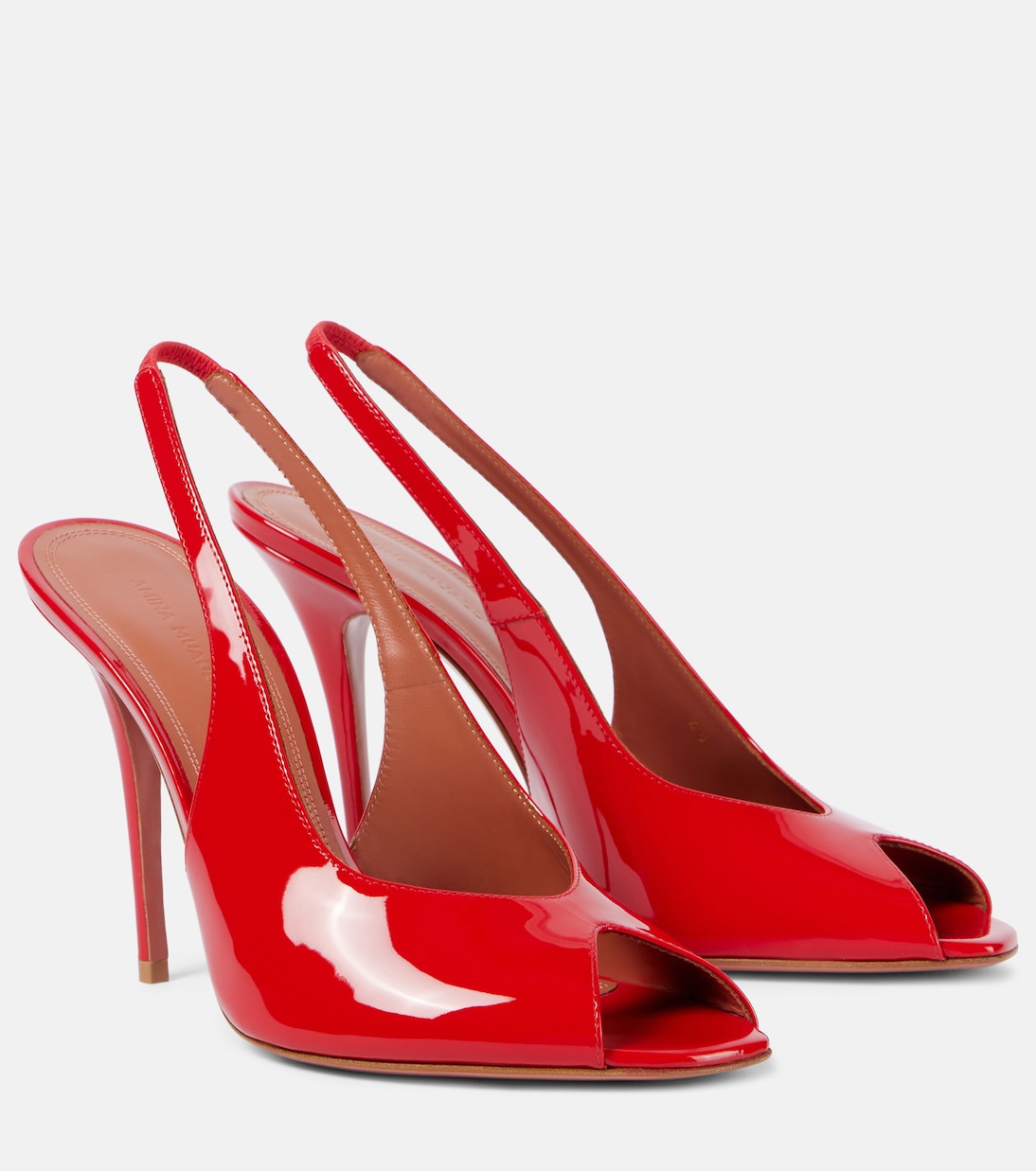 Kristina 105 patent leather peep-toe pumps | Amina Muaddi
