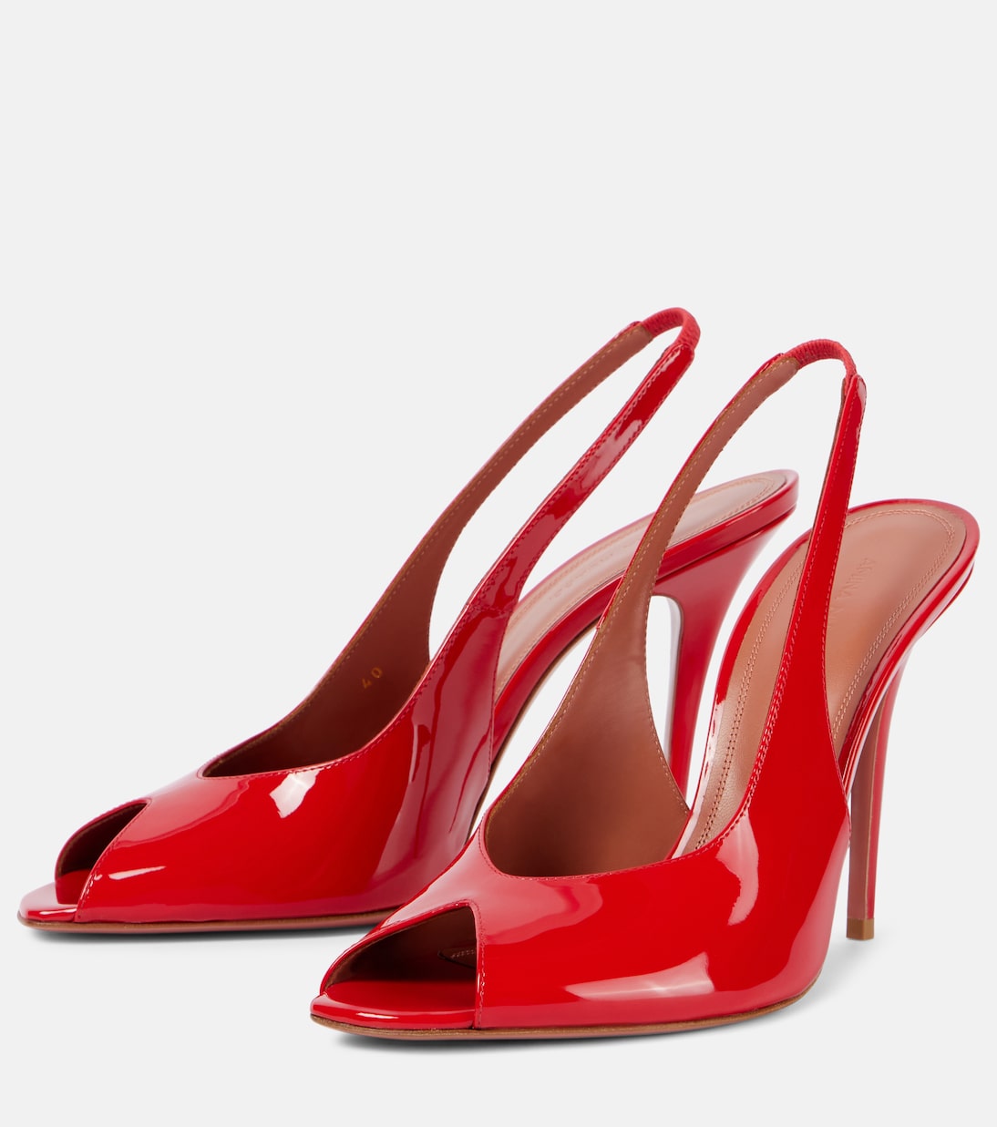 Kristina 105 patent leather peep-toe pumps | Amina Muaddi