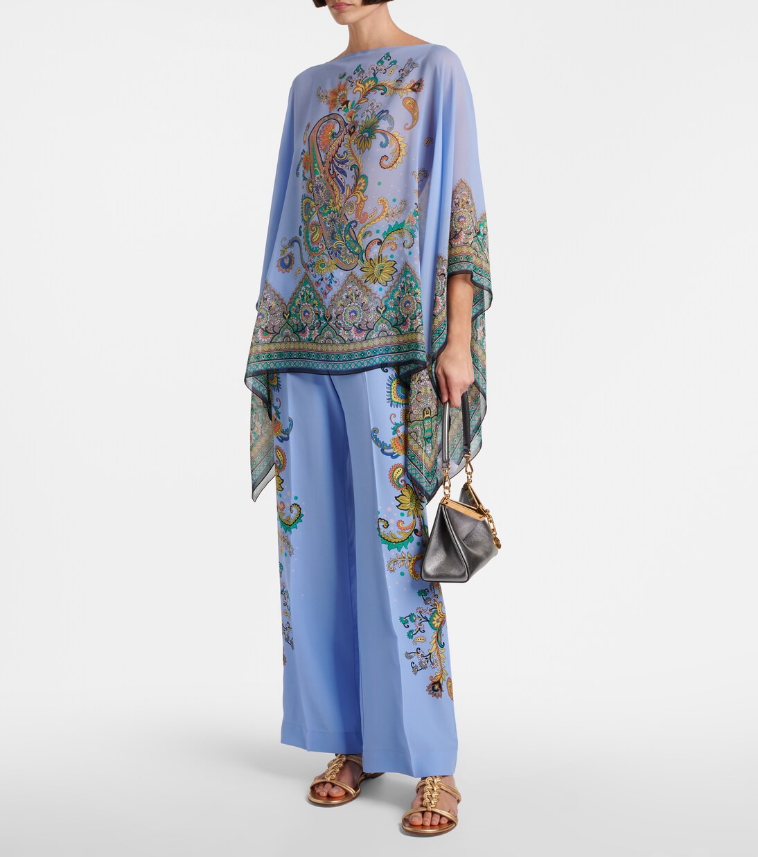 Pantalon ample en soie à fleurs | Etro