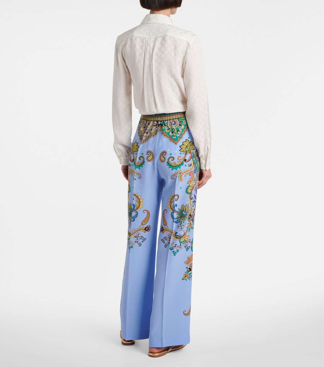 Pantalon ample en soie à fleurs | Etro
