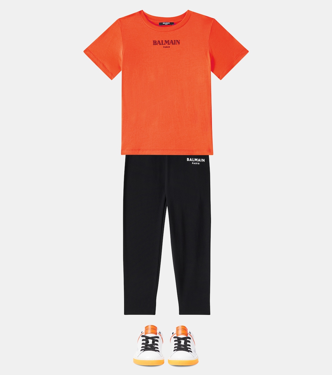 Logo cotton-blend jersey leggings | Balmain Kids