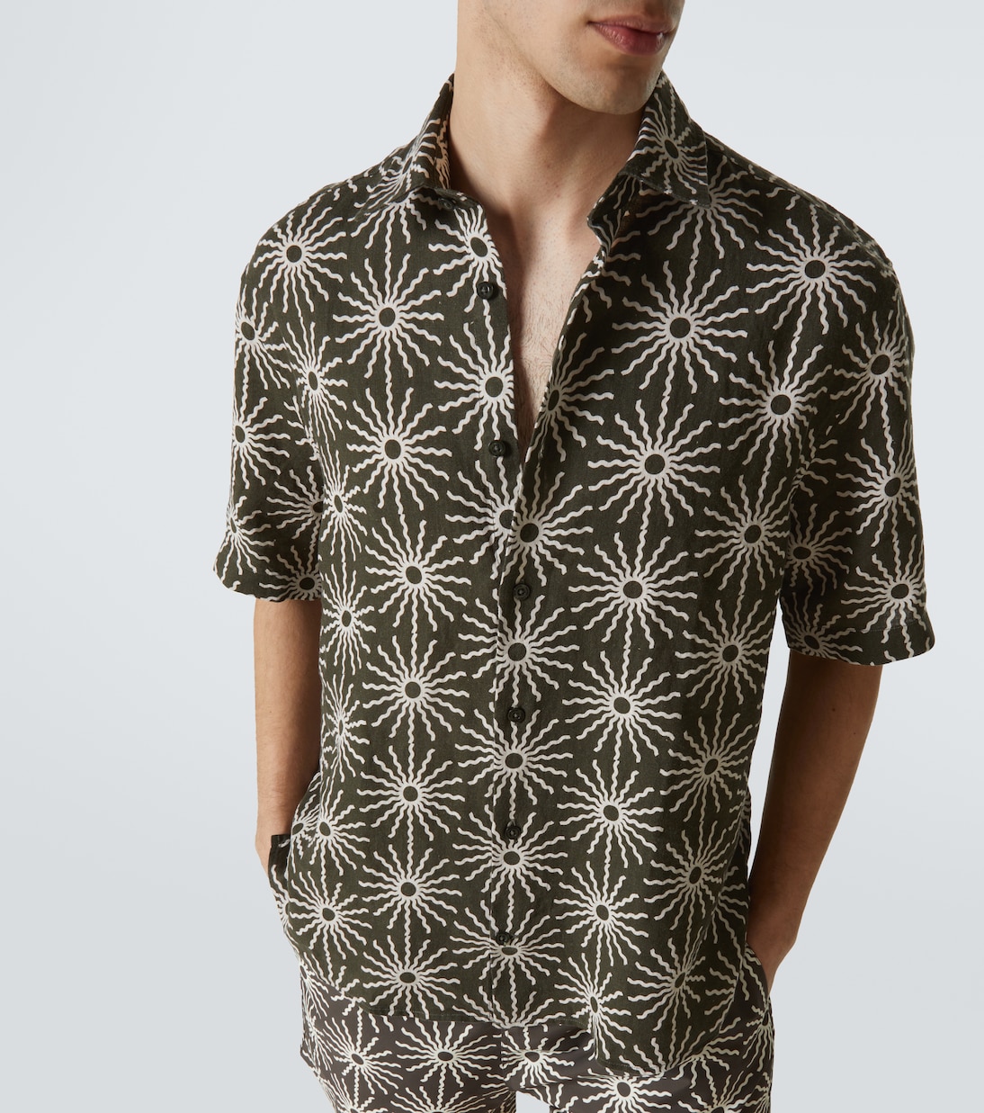 Camicia bowling Castro in lino con stampa | Frescobol Carioca