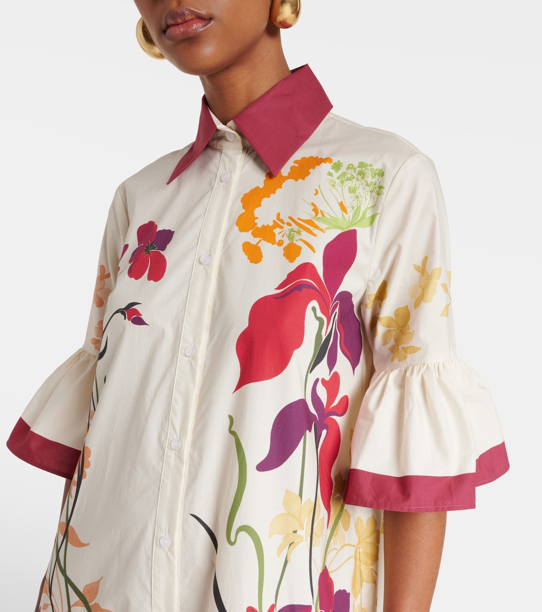 Robe chemise Choux en coton à fleurs | La DoubleJ