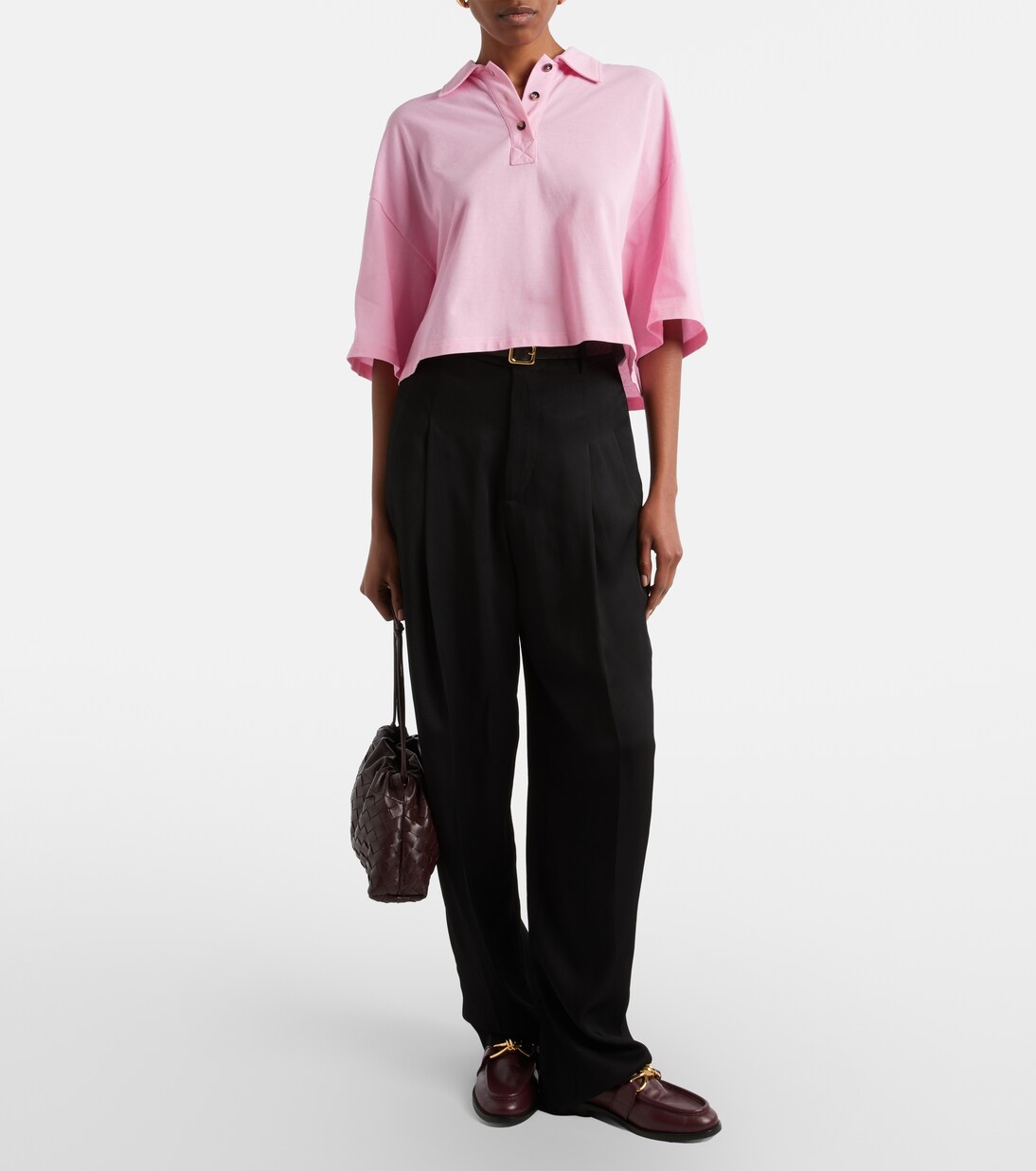 Cropped-Polohemd aus Baumwolle | Bottega Veneta