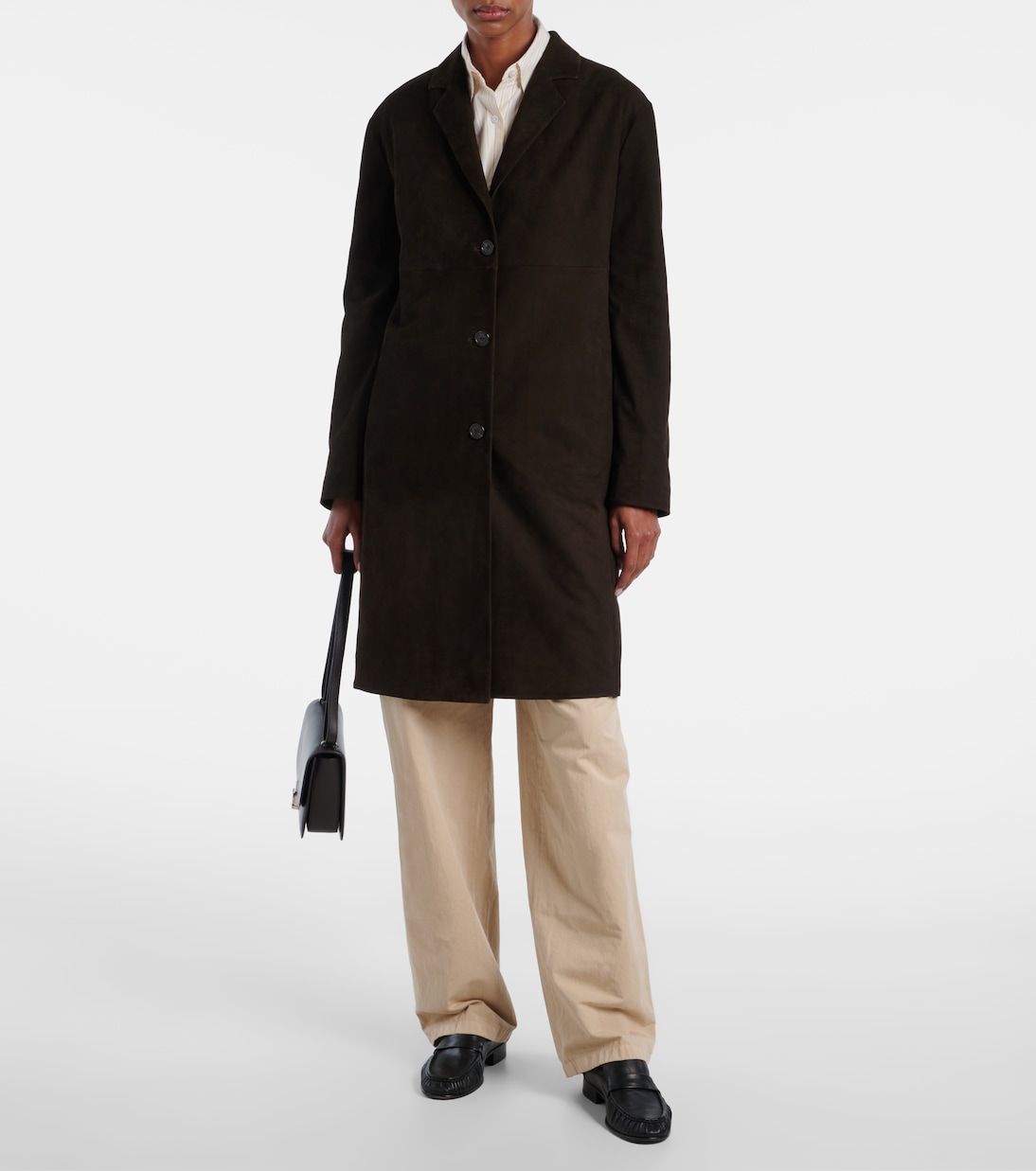 Mantel Babilonia aus Veloursleder | The Row