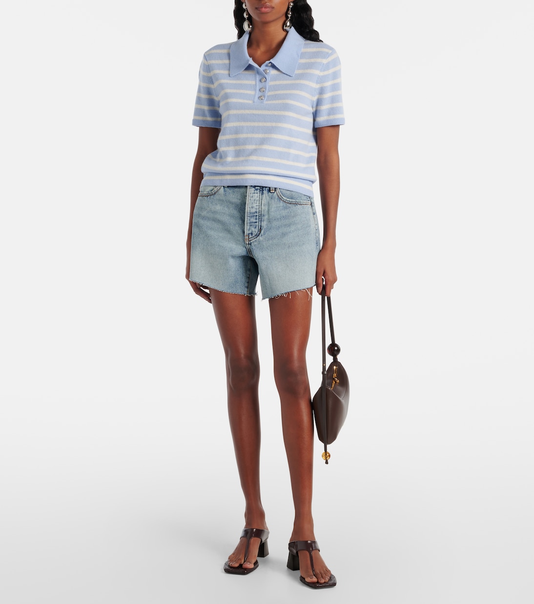 Shana striped cashmere polo sweater | Veronica Beard