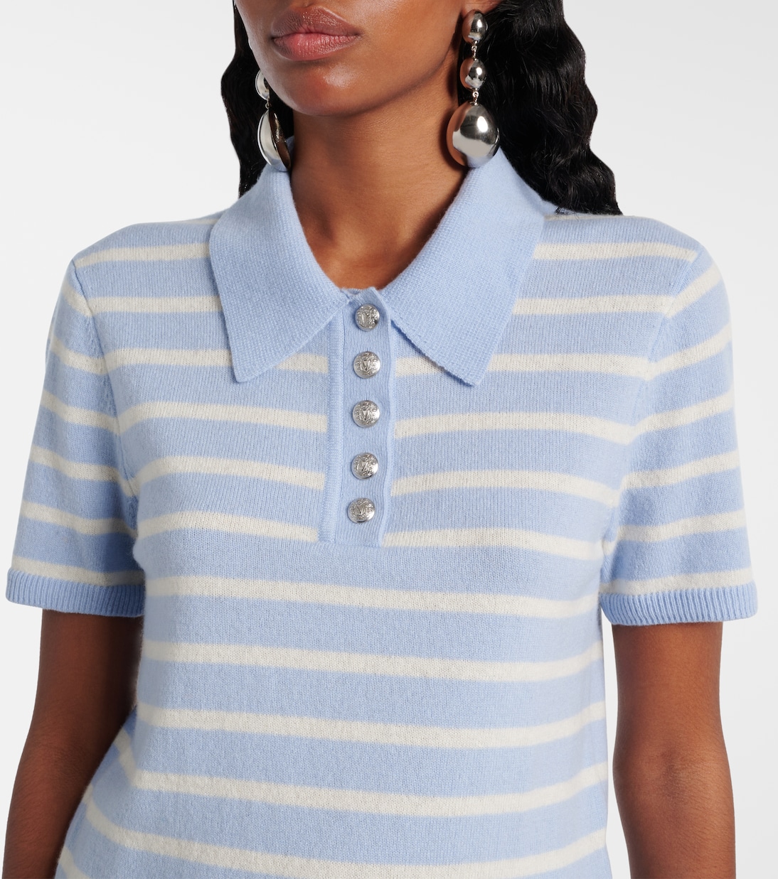 Shana striped cashmere polo sweater | Veronica Beard