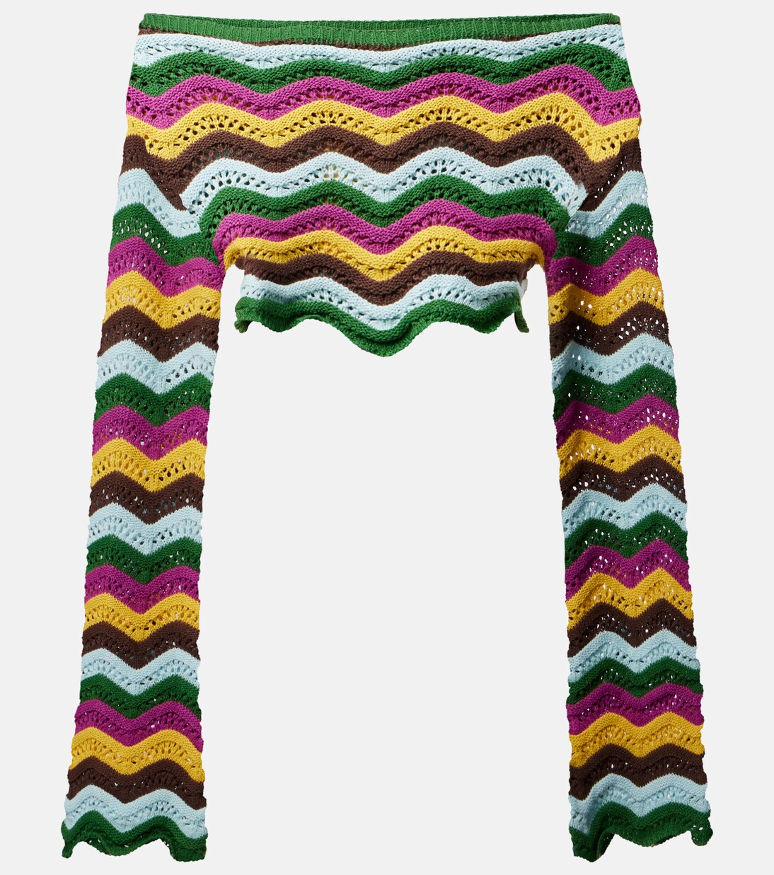 Helena striped cotton-blend crop top | Bananhot