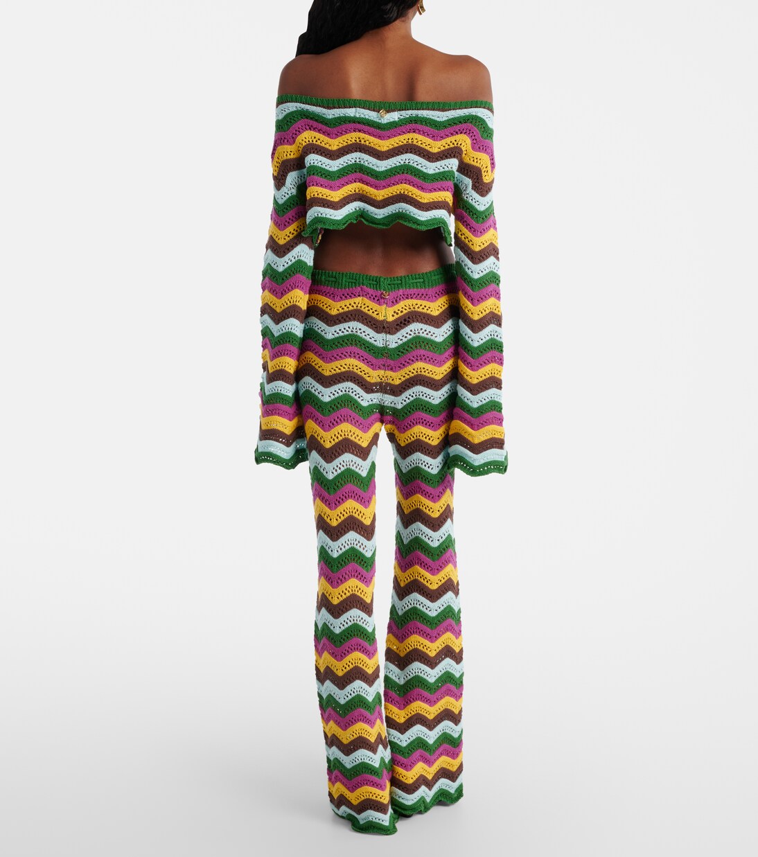 Helena striped cotton-blend crop top | Bananhot