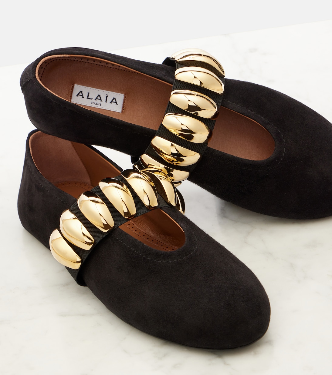 Verzierte Ballerinas aus Veloursleder | Alaïa