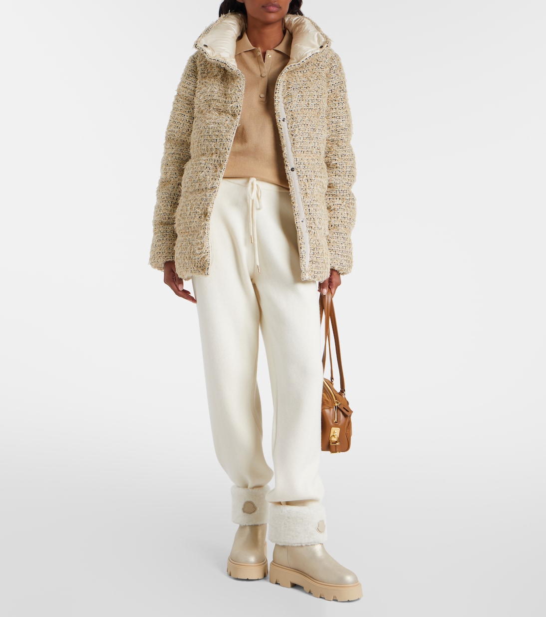 Ankle Boots Aurea aus Metallic-Leder mit Shearling | Moncler