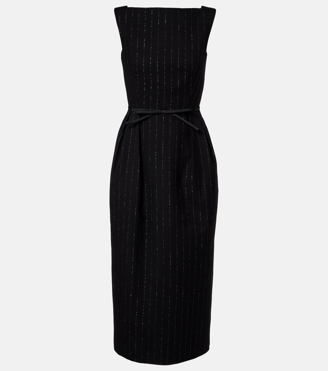 Pinstripe wool lamé midi dress | Erdem