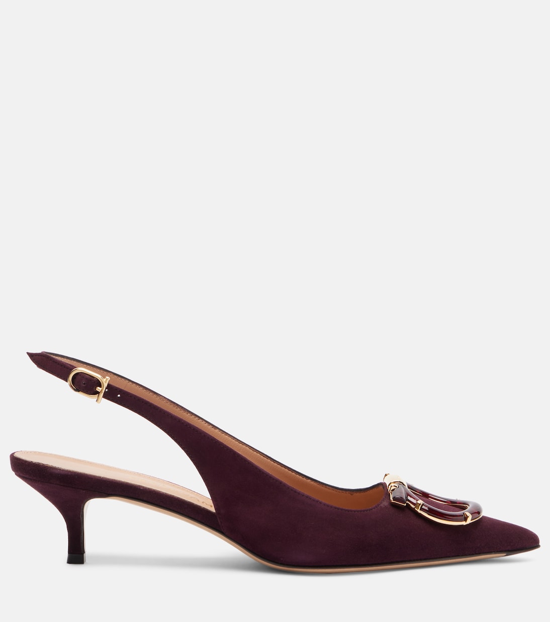 Sara 40 Gancini suede slingback pumps | Ferragamo